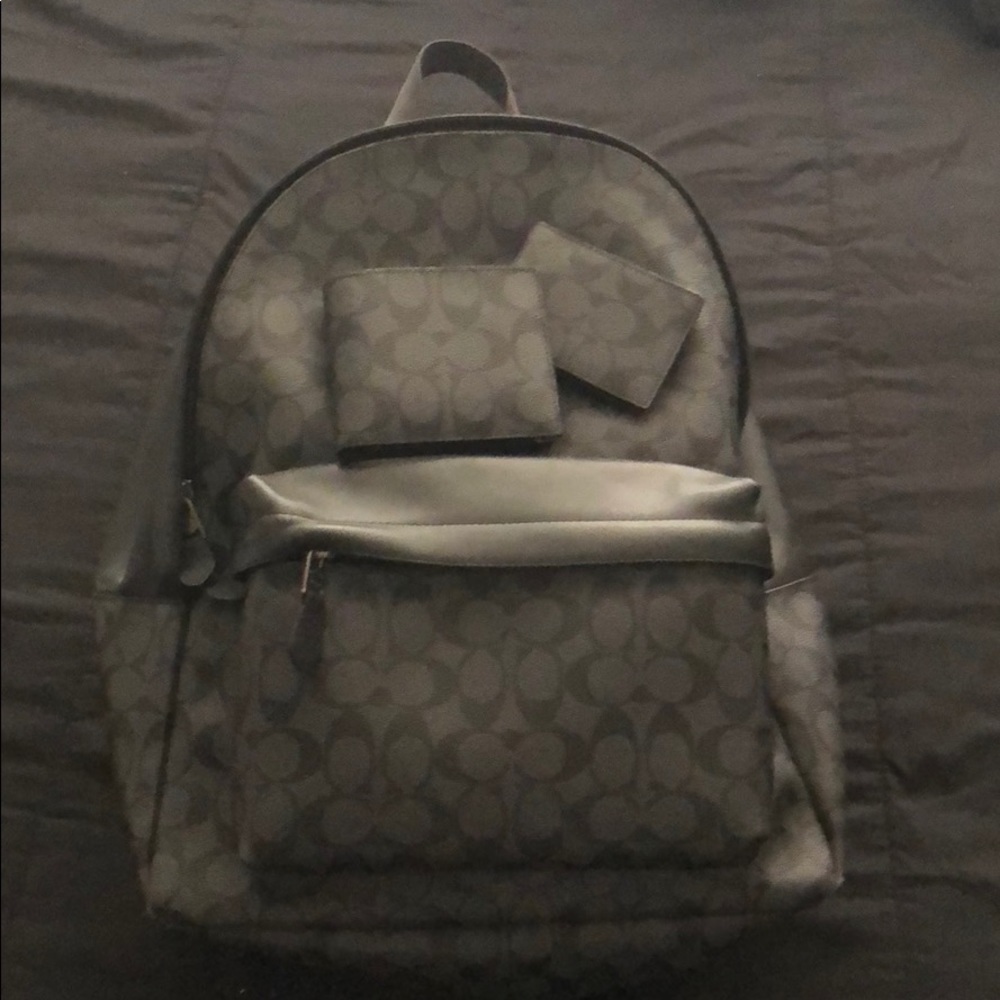 Coach backpack, wallet set